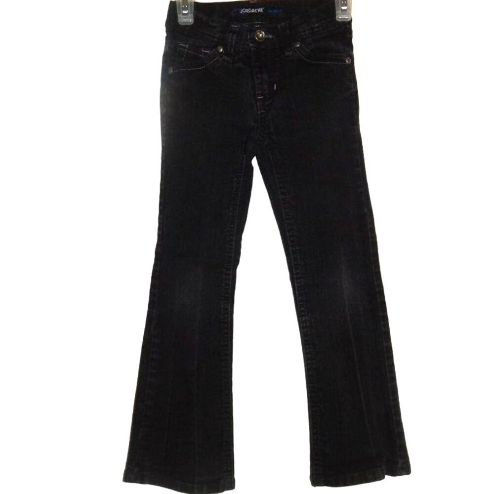 Jordache girls 6 slim black denim bootcut adjustable‑waist jeans